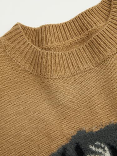 Image of CIDER Women's Cat Sweater Long Sleeve Crew Neck Fun Graphic Cute Patterned Chunky Pullover Sweater Tops