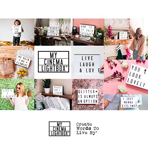 My Cinema Lightbox - Cinema Light Box, 12"X9" - Light Box With 100 Letters And Numbers - Personalised Light Box Sign, Diy Light Box Signs, Cinematic Color Changing #TOP3