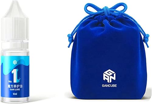 Cuberspeed Gan Blue Cube Bag & Gan Cube Lube Lubricante Profesional Speed Cube Lubricante Aceite Lubricante 10ML