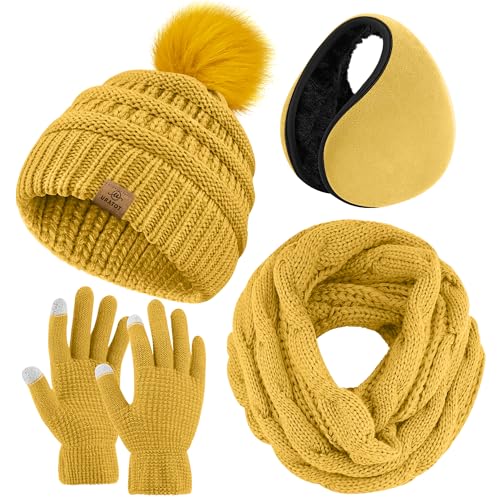 URATOT Winter Warm Sets Knitted Scarf Beanie...