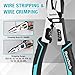 DURATECH 3PCS Pliers Set, Large 6 in 1 Multifunctional Wire Stripper Crimper Cutter, 8.5