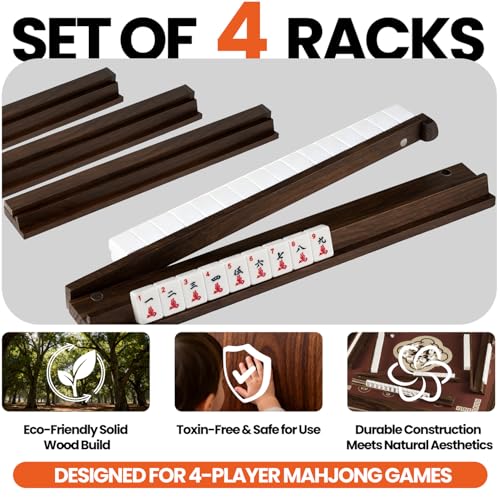 Set de 4 Soportes de Madera para Mahjong MUTEX 17.6 pulg miniatura 5