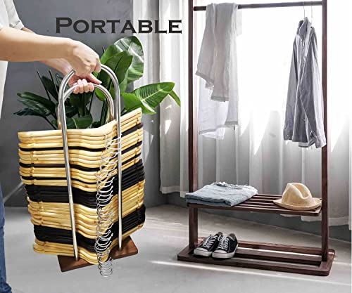 Vcreatc Hanger Stacker, Clothes Hanger Organizer Stand, Portable Wood Hanger Storage Rack, Large Wire And Velvet Hanger Holder For Closet Laundry Room (Medium - 28.4”H) #TOP6