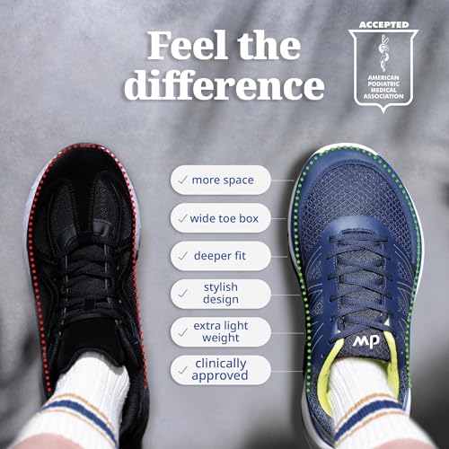 Image of diawin Wide Shoes for Men - Wide Toe Box, Smooth Interior, Breathable Design, Extra Depth - Perfect for Hallux, Sensitive, Swollen, or Diabetic Feet, Lightweight Shoes