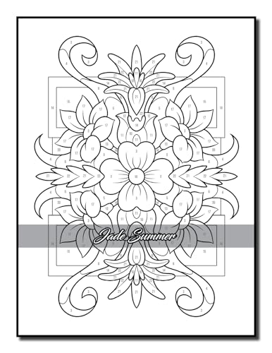 Color by Number Flowers: An Adult Coloring Book with Fun, Easy, and Relaxing Coloring Pages (Color by Number Coloring Books) - Image 36