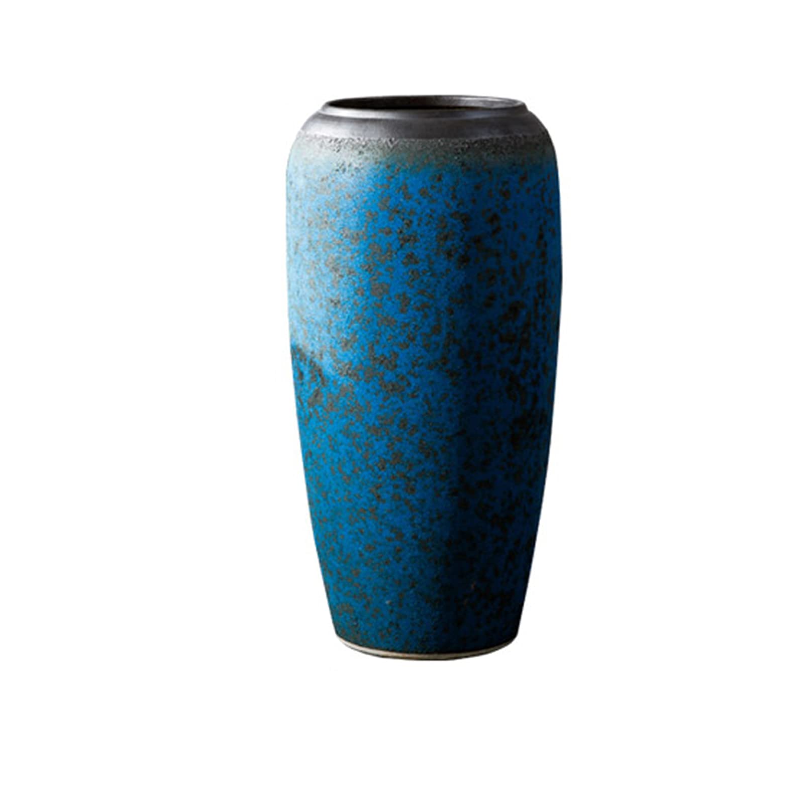 asdchZen Large Ceramic Vase, Porch Corridor Blue Decorative Vase Hotel Villa Floor-Standing Vase,30 * 60CM