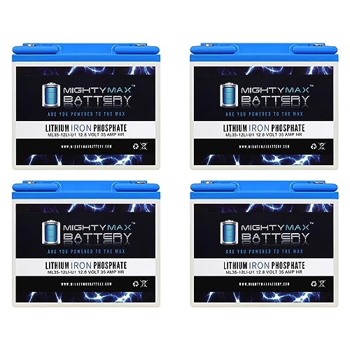 Mighty Max Battery 12V 35AH U1 Lithium Replacement Battery Compatible with Goal Zero Yeti 400 Solar Generator - 4 Pack