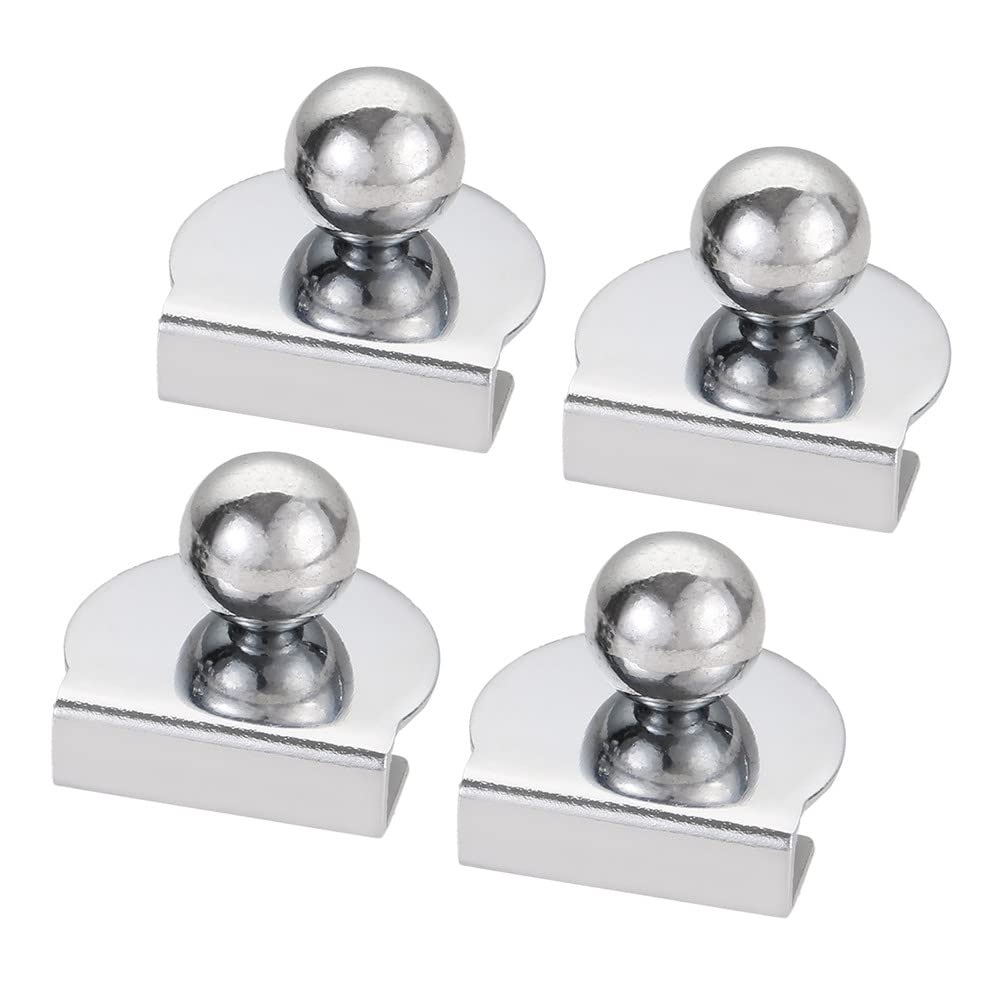 4 Maniglie Per Porte In Vetro Senza Foratura | Clip Adesive Per Vetri 4-6 Mm In Argento