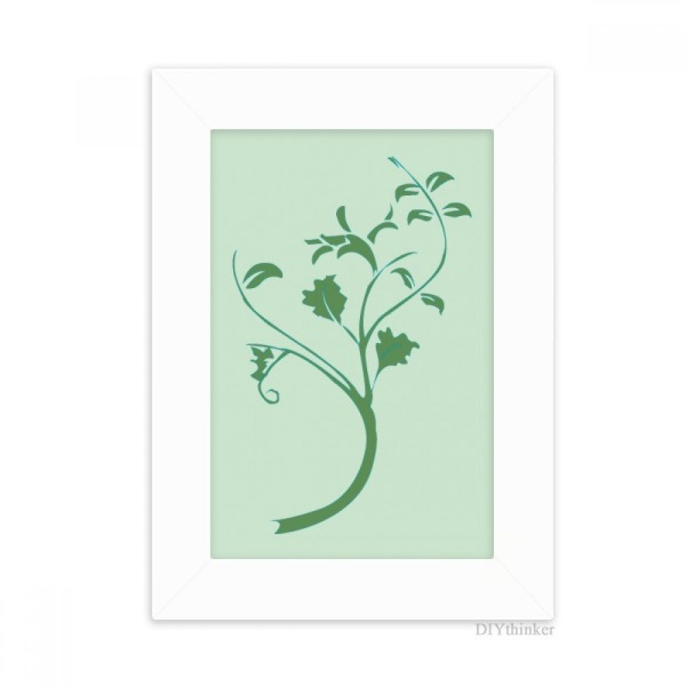 Cadre photo feuilles vertes branches fleurs de bureau peinture blanc art 5x7