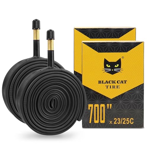 MAKELEN 2 Pcs 700x23C/25C Bike Tubes, 48mm AV Schrader Valve, 700C Bike Tire Tube for Road Bike
