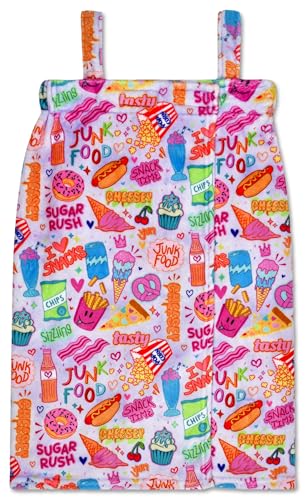 iscream + Corey Paige Designs Big Girls' Silky Soft Plush Spa Wrap for Home, Travel, Summer Camp