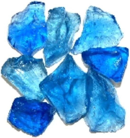 LCRBLUEM-25 Recycled Chunky Glass Crystal Blue - Medium - 0.5-1 in. - 25 lbs