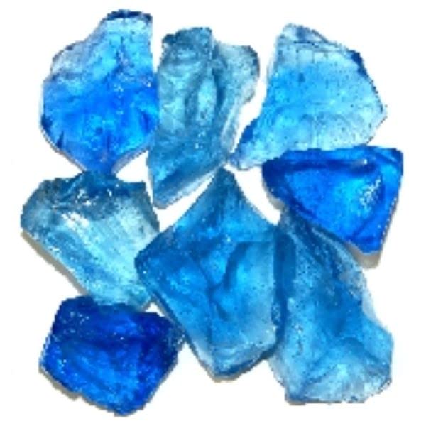 American Specialty Glass LCRBLUEM-10 Recycled Chunky Glass Crystal Blue - Medium - 0.5-1 in. - 10 lbs