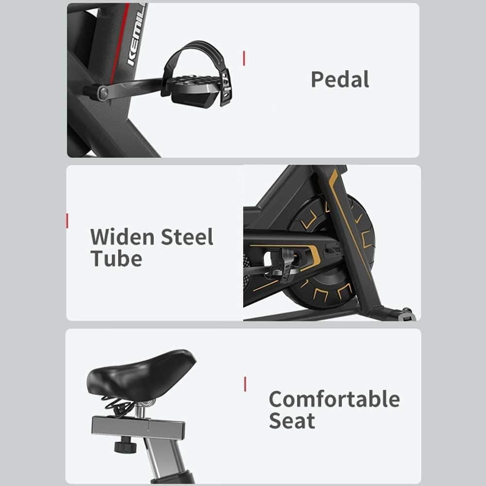 Stationary Exercise Bike Indoor Cycling Bike for Cardio Workout with Comfortable Seat Cushion LCD Monitor for Home Training Bike Adjustable Handlebars Seat