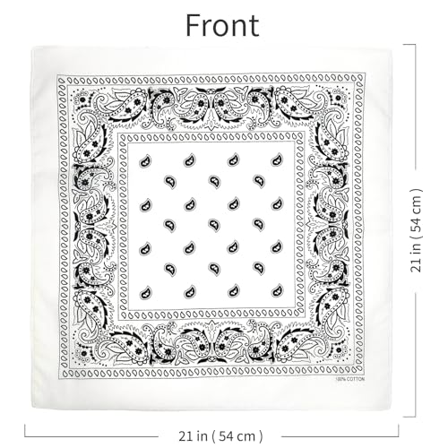 100% Cotton Bandanas, 21 x 21 inches, Set of 64