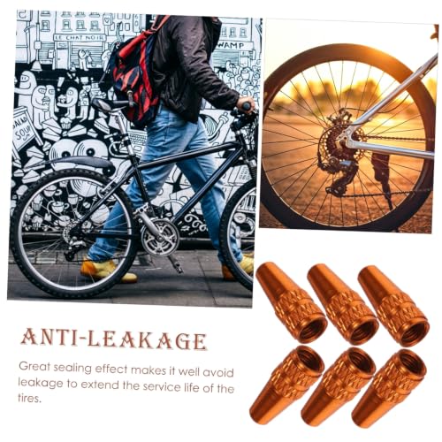 Cubiertas de válvula de bicicleta naranja IMIKEYA miniatura 7