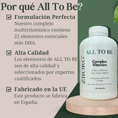 Multivitamínico completo con DHA contra el cansancio con 22 nutrientes al 100% VRN 5