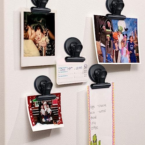 Grtard 40 Pack Magnetic Clips Heavy Duty, Black Magnet Clips for Fridge, Refrigerator Magnets, Strong Magnetic Clip, Scratch Free Magnets with Clip for Whiteboard, Refrigerator, Cruise, Locker