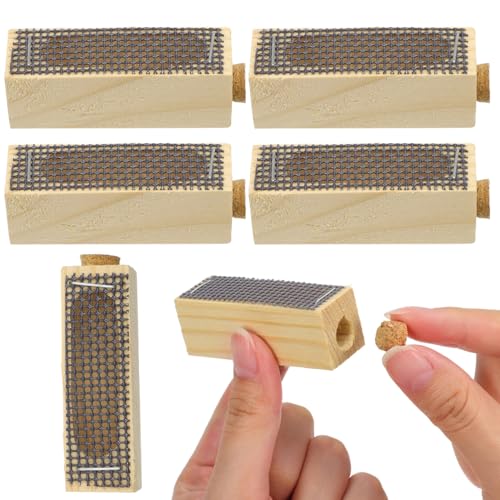 Queen Cages for Bees : 5pcs Wooden Queen Cages Mini Beekeeping Protector Cage Breathable Beekeeping Supplies Equipment with Metal Mesh and Corks for Bee Rearing and Beehive