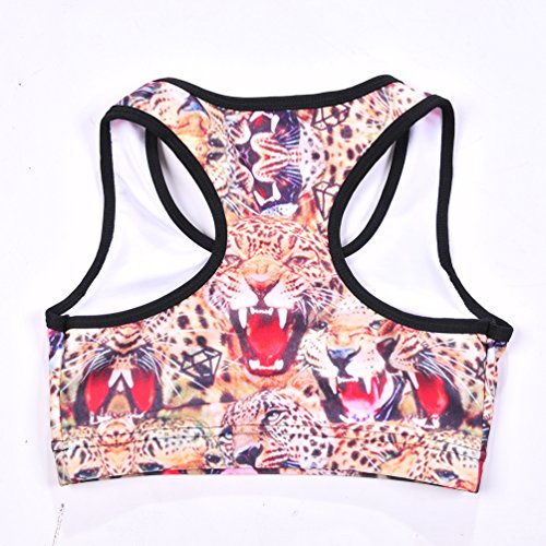Image of Sister Amy Women's Aerobics Gym Dance Yoga Vest Printed Sports Bra Top Vest