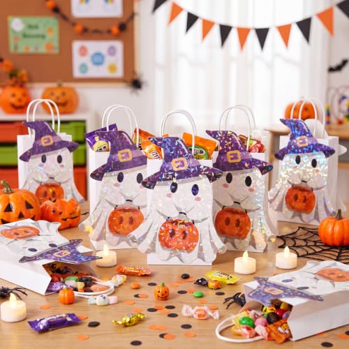 woric 12 Pack Halloween Favor Bags, Holographic Halloween Treat Bags - image 6