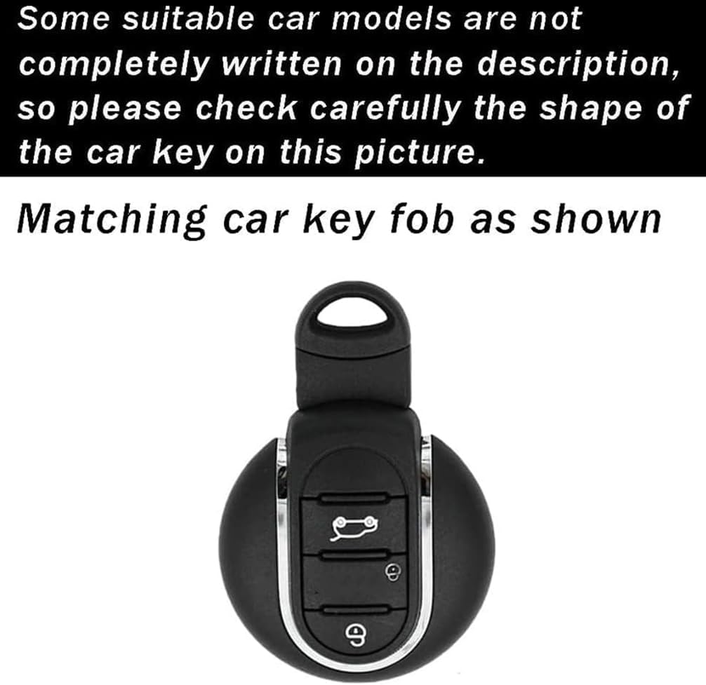 ontto Leather Key Fob Shell Fit for BMW Mini Cooper Clubman Convertible Countryman Hardtop Keyless Smart Remote Key Skin Pink