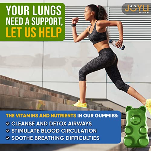 JOYLI Quit Smoking Gummies - Stop Smoking Hemp Gummies with Mullein Leaf & Reishi Mushroom - All-Natural Lung Cleanse for Smokers - Lung Detox to Clear Mucus from Respiratory - Non-GMO, Vegan - Thumbnail 5