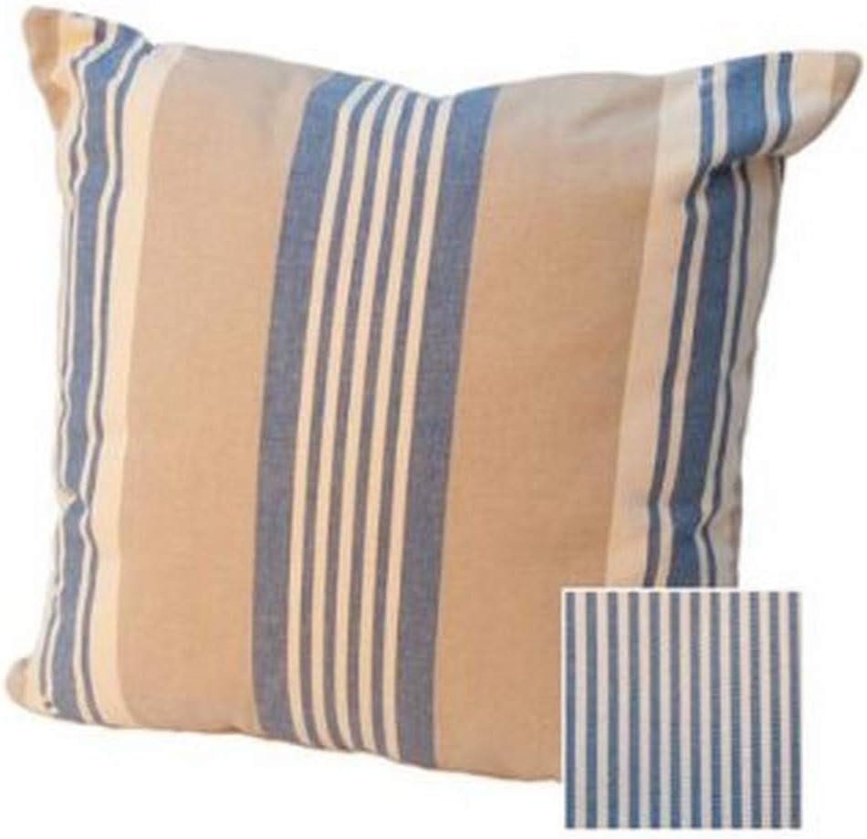 Rennie & Rose - Cabana Collection Stripe 24-Inch Pre Stuffed Pillow, Linen