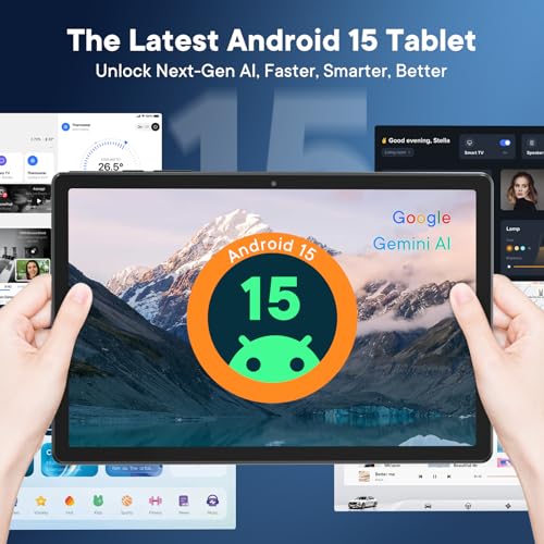 Image of HAOVM 10 Inch Android 15 Tablet, Unlocked 4G LTE Tablet with SIM Slot, 12GB RAM + 64GB Storage (Expandable to 2TB), Helio G80 Octa-Core, Dual-Band Wi-Fi, BT 5.0, GPS, with Keyboard, Mouse and Case
