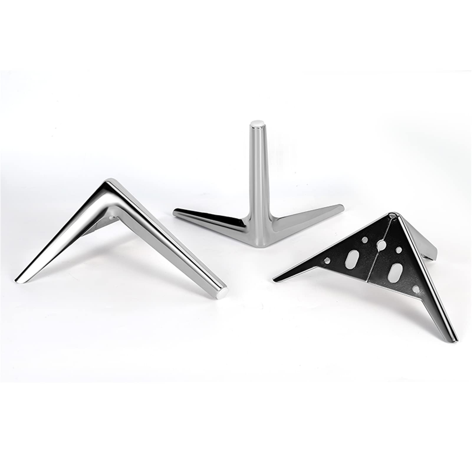 Nowoczesny metalowy trójkątny projekt do samodzielnej wymiany na różnych typach mebli(Silver,150mm/5.91in)
