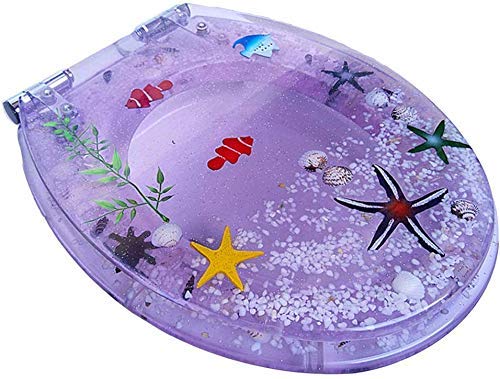 Abattant WC avec fermeture douce et décor de résine 3D étoiles de mer
