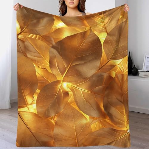 Couverture de voyage en microfibre dorée 150x200 pour canapé - 6