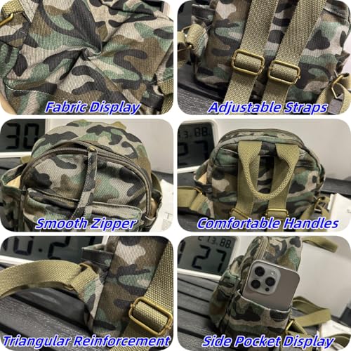 Mini sac à dos en toile MaxxCloud imprimé léopard et camouflage