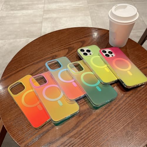 Coque iPhone 15 Pro Max Aurora laser dégradé magnétique de luxe