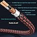 Primeda 3.5mm to 2 RCA Audiophile Audio Cable Stereo Braided Gold Plated Oxgen-Free Copper Core for Smartphones Tablets Speakers Home Theater (Right Angle 3.5mm, 9.8FT)