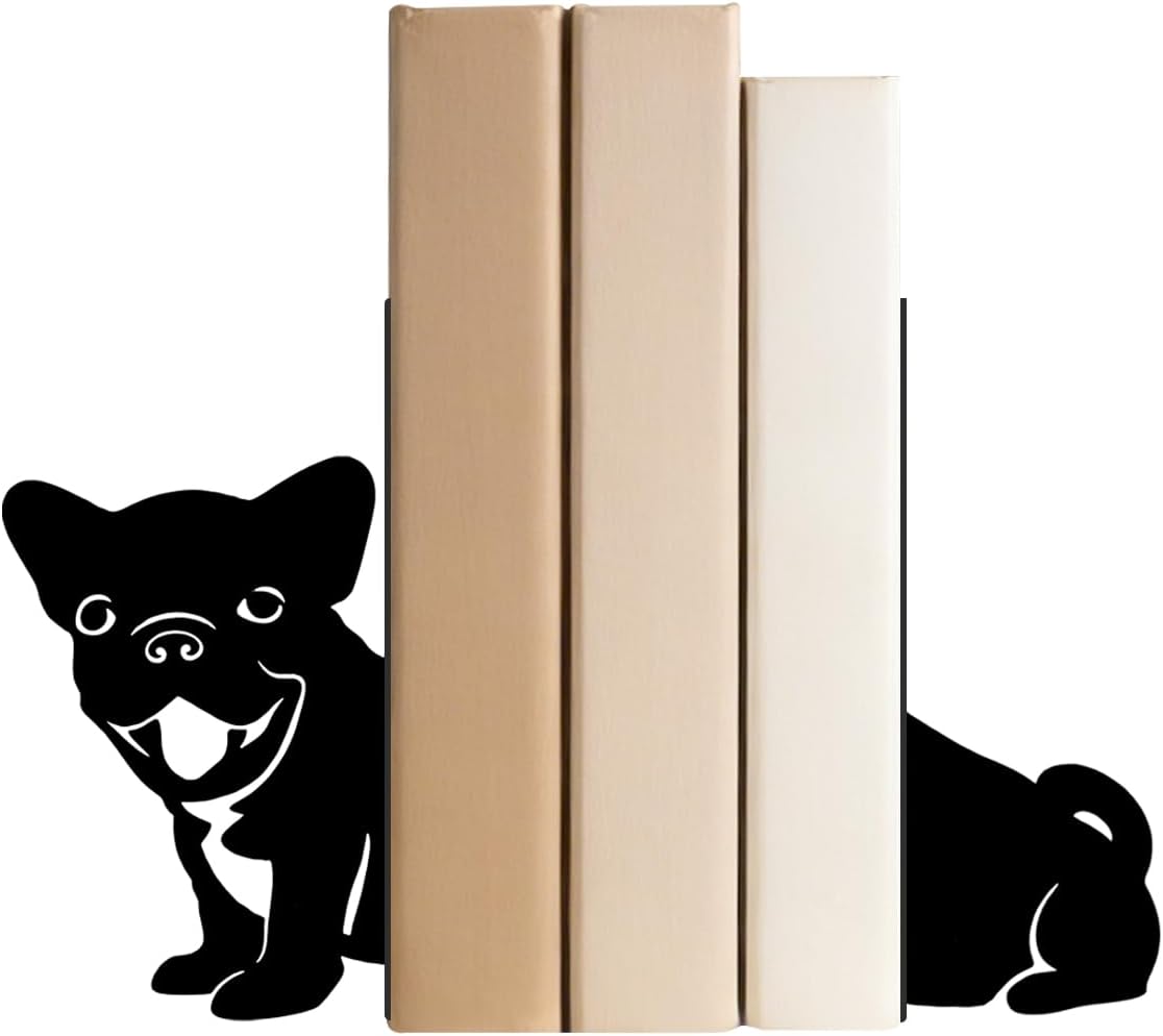 Book Ends, 1 Pair Cute Dog Metal Bookends, Creative Decorative Book Holders for Home Office Bookshelf, Dog Lovers Gifts, Library Desk Book Stopper for Shelves, Labrado