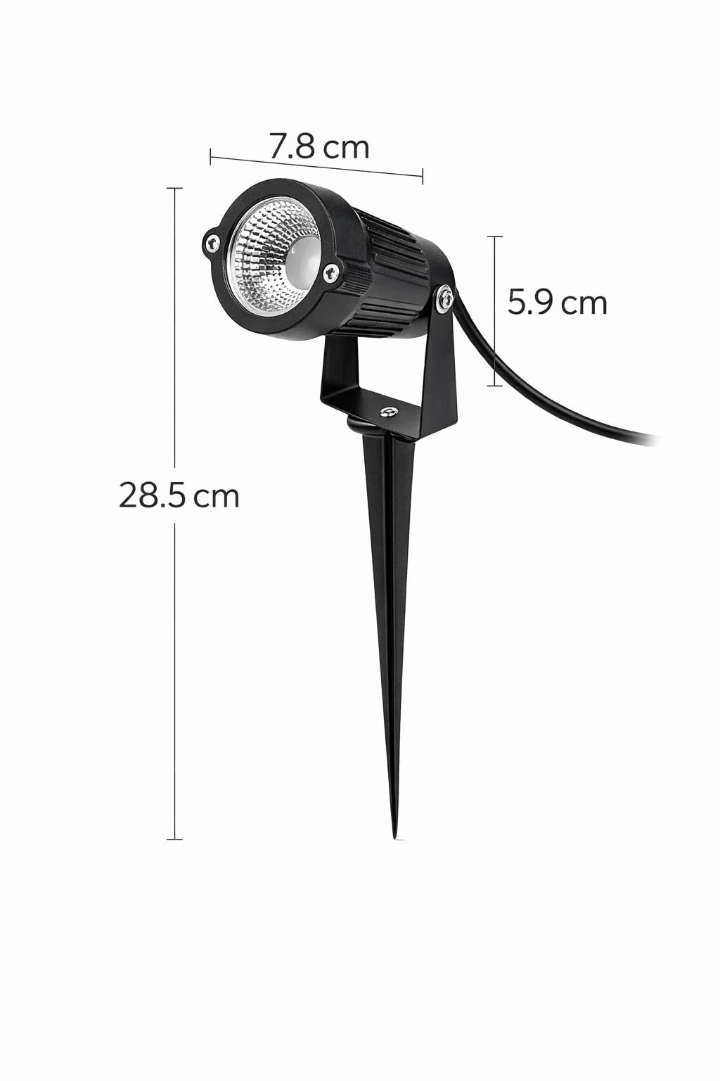 Kit 4 Faretti LED da Giardino con Picchetto 5W 3000K Luce Calda IP65 Spot Esterno per Piante Alberi Facciate in Alluminio e Vetro Fascio 60° (4, Luce Calda 3000K)