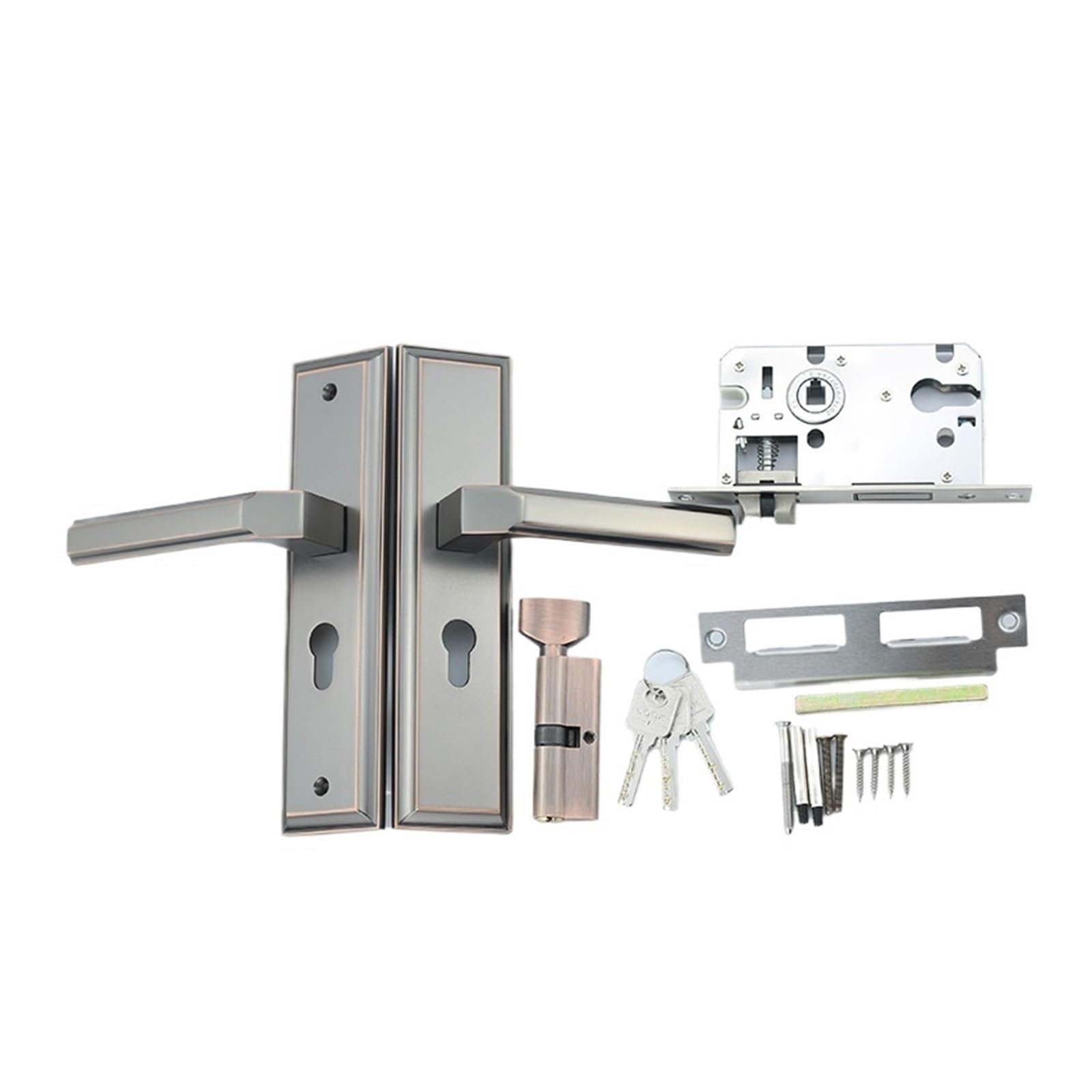Serrure de porte d'intérieur en alliage de zinc style américain bronze jaune M12