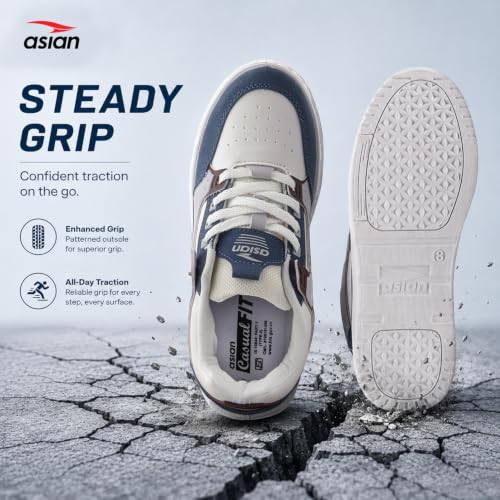 Image of ASIAN Nexus-02 Men's Casual Sneakers | Trendy Lace-Up Design | Lightweight Comfort, Premium Finish & Anti-Slip Sole for Daily Use