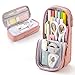 iSuperb Trousses Scolaire Debout Sac de Papeterie Trousse Pliante Grande Plumier Papeterie Pouch Téléphone Portable Support Stand Poche Crayon Filles Garcon Standing Pencil Case (Rose)