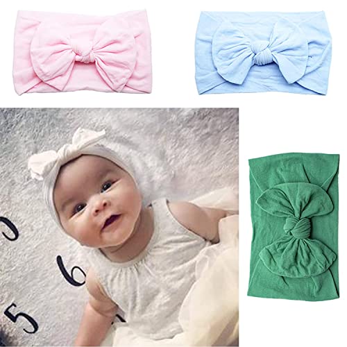 20Pcs Baby Girls Headbands Soft Nylon Newborns Headbands 4.5Inch Hair Bows Elastic Hairbands Hair Accessories For Newborns Infants Toddlers Girls Kids #TOP6