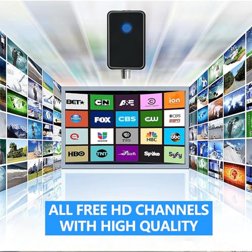 Antena de TV para Smart TV interna 1080 km de longo alcance com amplificador de sinal amplificador, antena HDTV atualizada 2025 suporta 8K 4K 1080P todas as TVs, recepção 360 portátil
