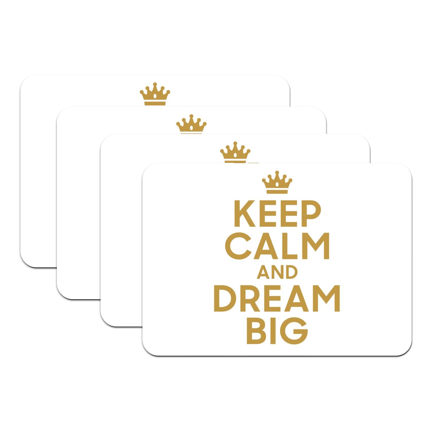 Sets de table en caoutchouc blanc grand format au design Keep Calm