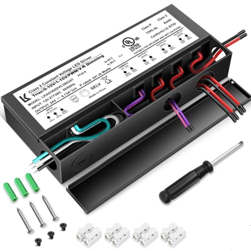 Image of 24V 300W Dimmable LED Driver, 5-in-1 Triac /ELV /MLV /0-10V /1-10V /PWM /V-R Dimming AC to DC Power Supply, IP67 Waterproof LED Transformer, UL Listed, Compatible with Lutron & Leviton Dimmer