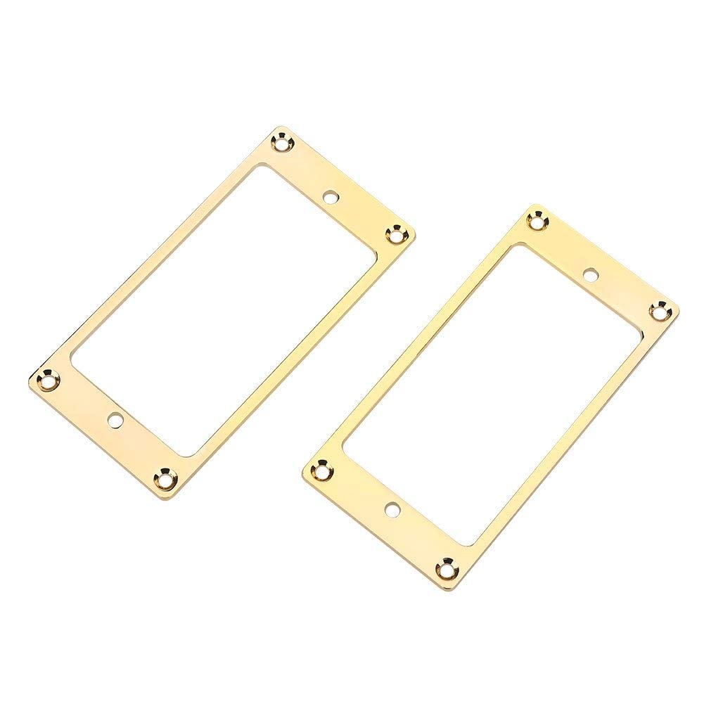 2 Montature Per Pickup Humbucker Chitarra - Metallo Cromato, Fondo Piatto, Nuove