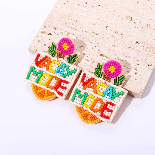 VACAY MODE Earrings Summer Pineapple Beaded Earrings Colorful Pineapple Earrings Statement Summer Beach Jewelry Gifts2