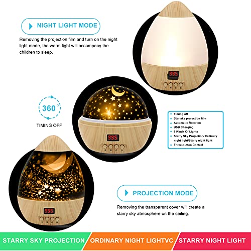Kids Star Projector Night Lights With Timer Baby Moon Star Lamp 360 Degree Rotating Starry Nightlight Gifts For 3 To 12 Year Old Boys Girls Nursery Children Bedroom Decor #TOP4