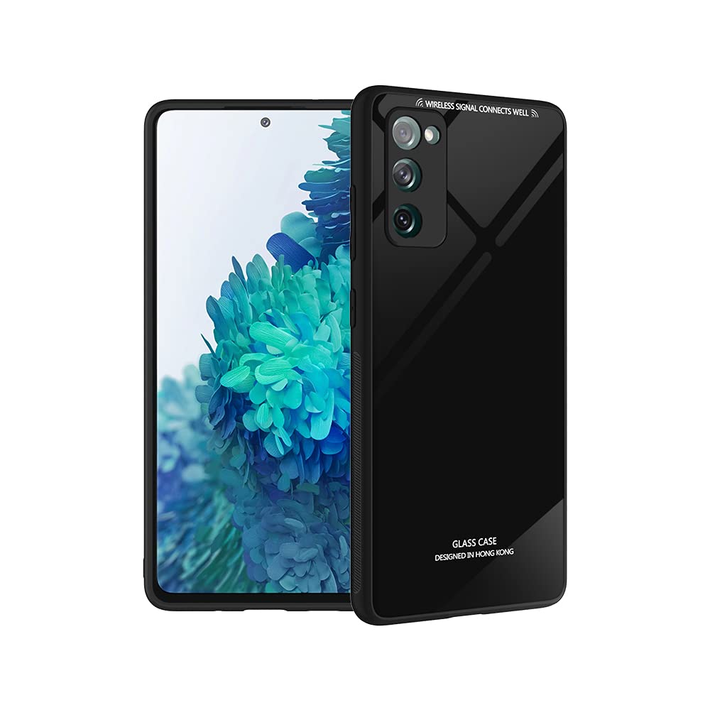 Deepsi Samsung Galaxy S20 FE New Look Stylish Glass Back Case Cover for Samsung Galaxy S20 FE (Black Glass)