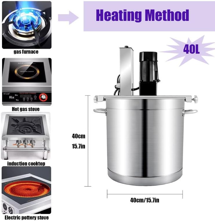 Commercial Electric Jam Stirrer, Automatic Stainless Steel Mixer with Speed Control, 25L Soup & Sauce Mixing Machine, Ideal for Beverages and Food Preparation image 4