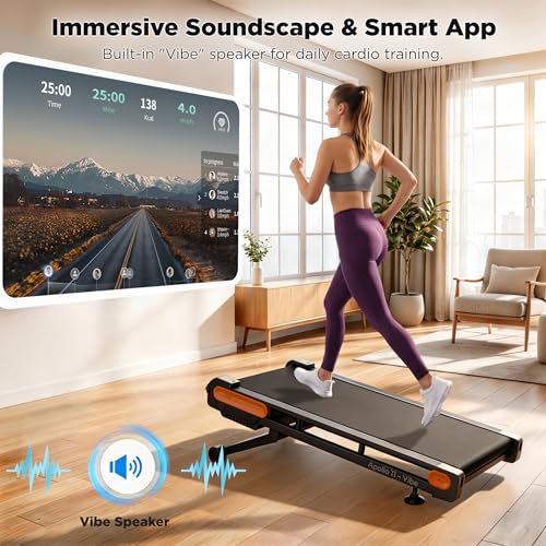 Image of Vitalwalk Walking Pad Treadmill with Incline, Full Deck 15% Auto Incline, Portable Under Desk Treadmills for Home Office, 4-Way Mobility & Vertical Storage, Vibe Speaker, 330LBS Capacity, 39.5 inch x 16 inch